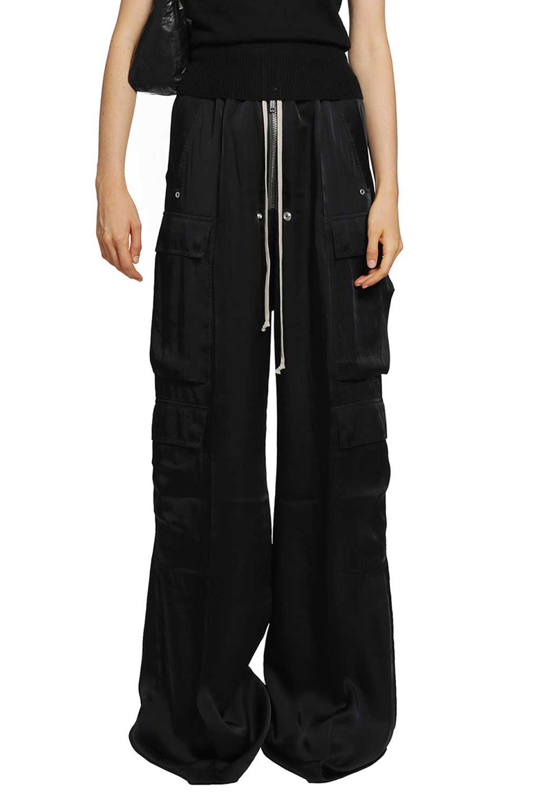 RICK OWENS Tower Cargobelas in Washed Charmeuse woman