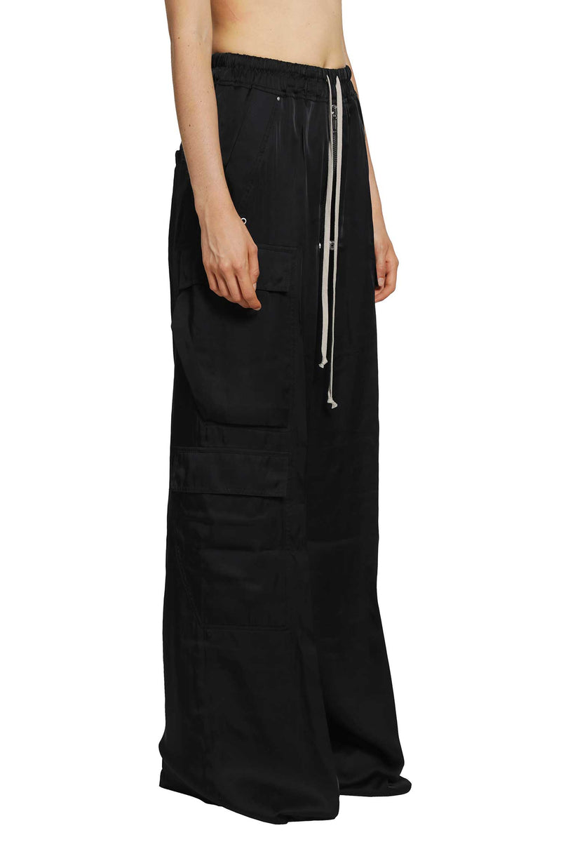 RICK OWENS Tower Cargobelas in Washed Charmeuse woman