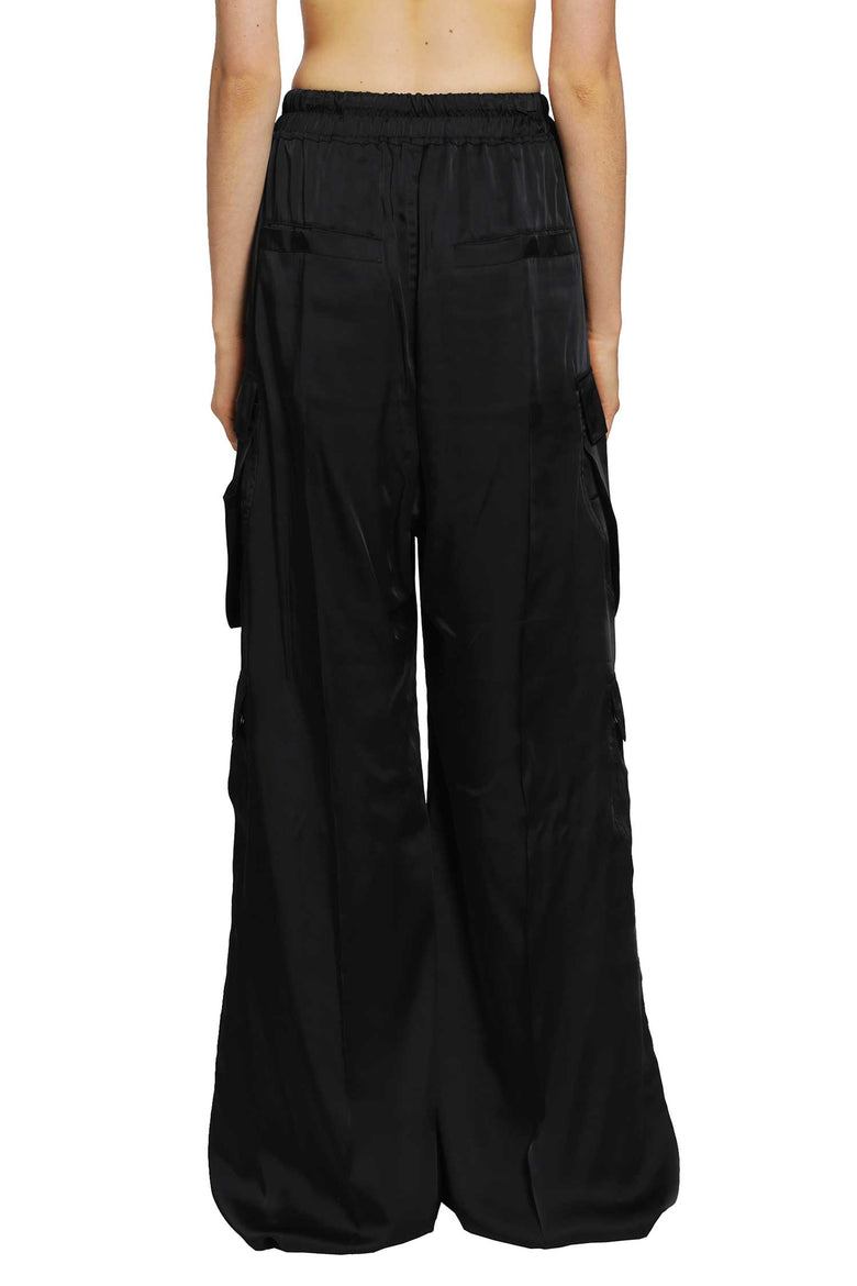 RICK OWENS Tower Cargobelas in Washed Charmeuse woman