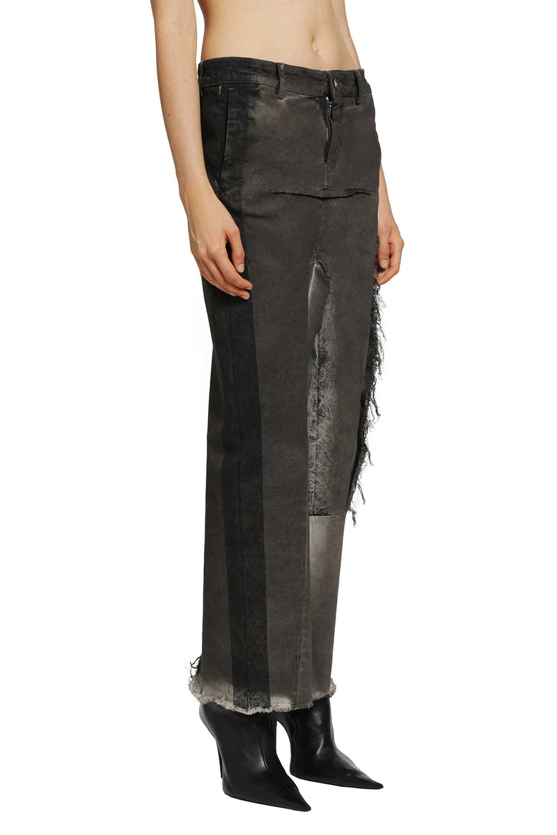 RICK OWENS Tower Denim Sliced Skirt woman