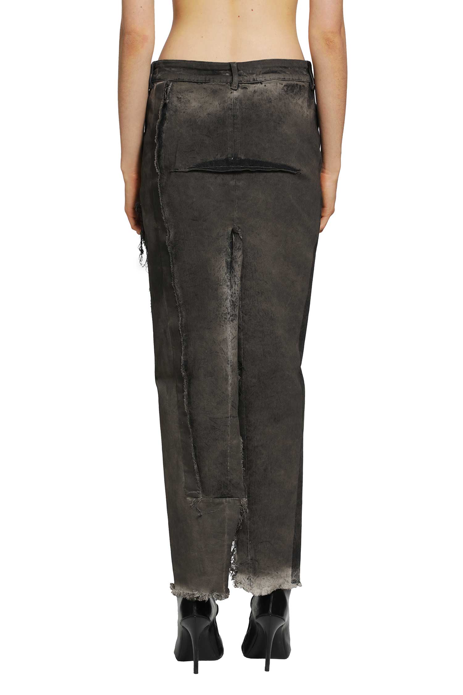 RICK OWENS Tower Denim Sliced Skirt woman