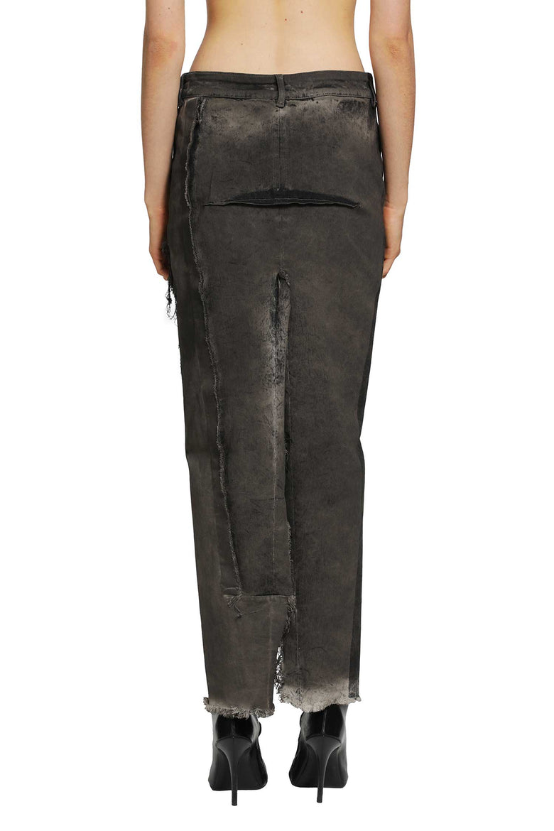 RICK OWENS Tower Denim Sliced Skirt woman