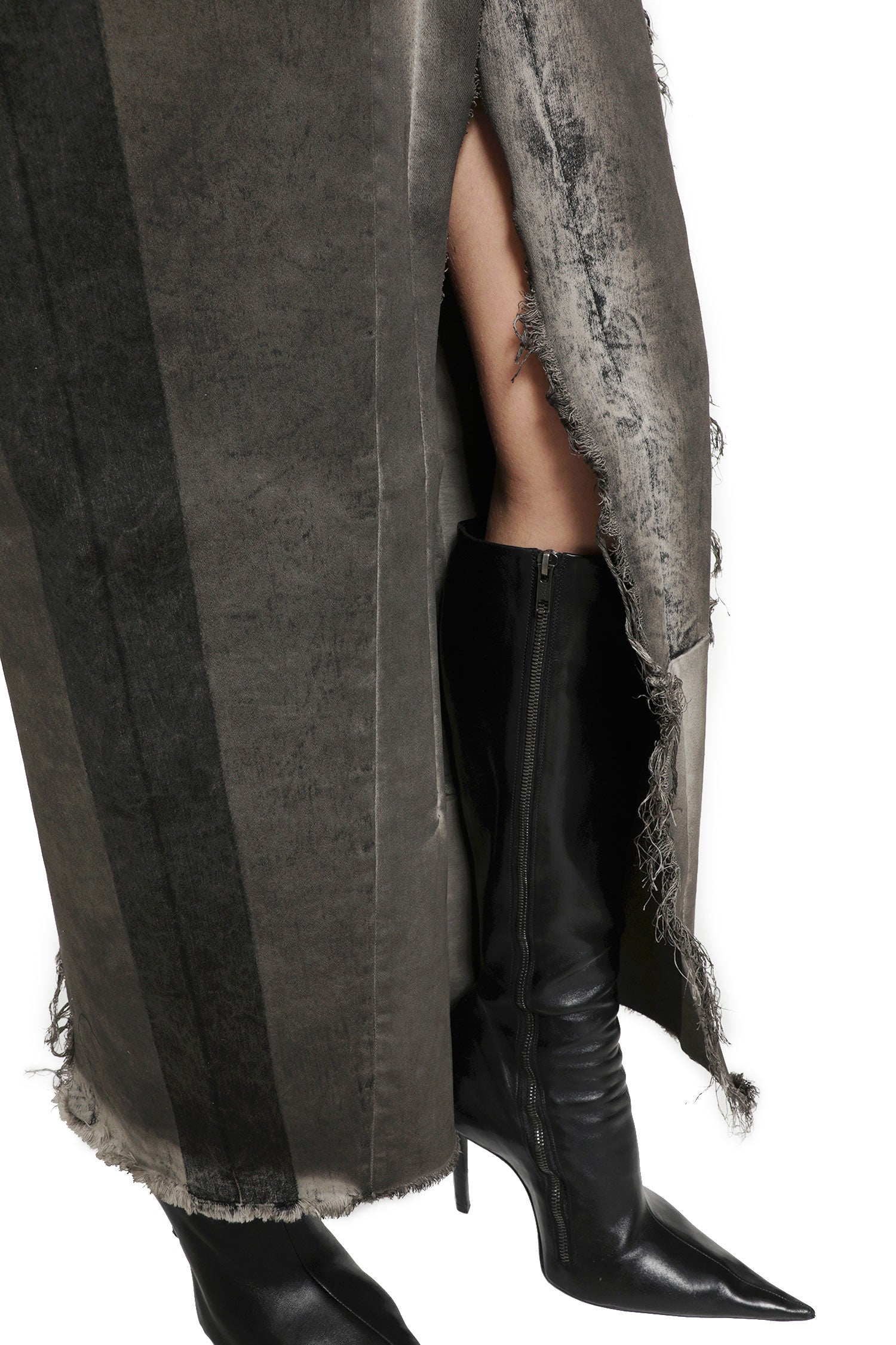 RICK OWENS Tower Denim Sliced Skirt woman