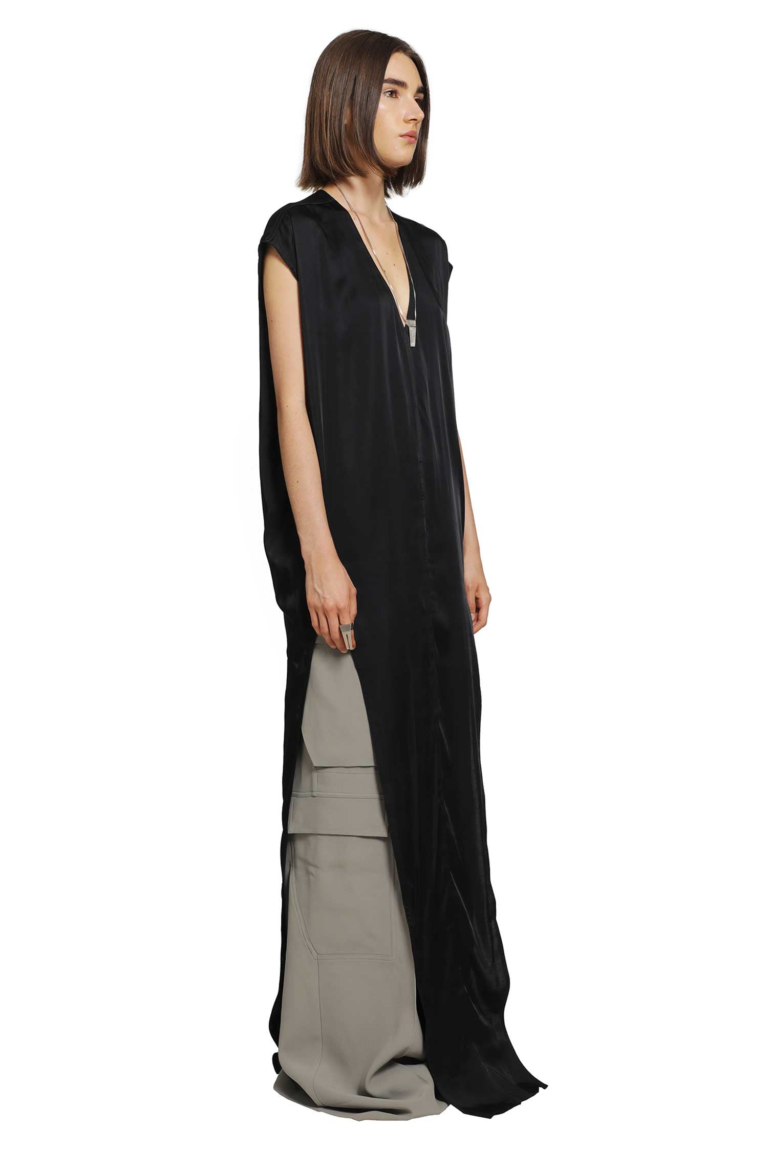 RICK OWENS Tower Arrowhead Gown in Washed Charmeuse woman
