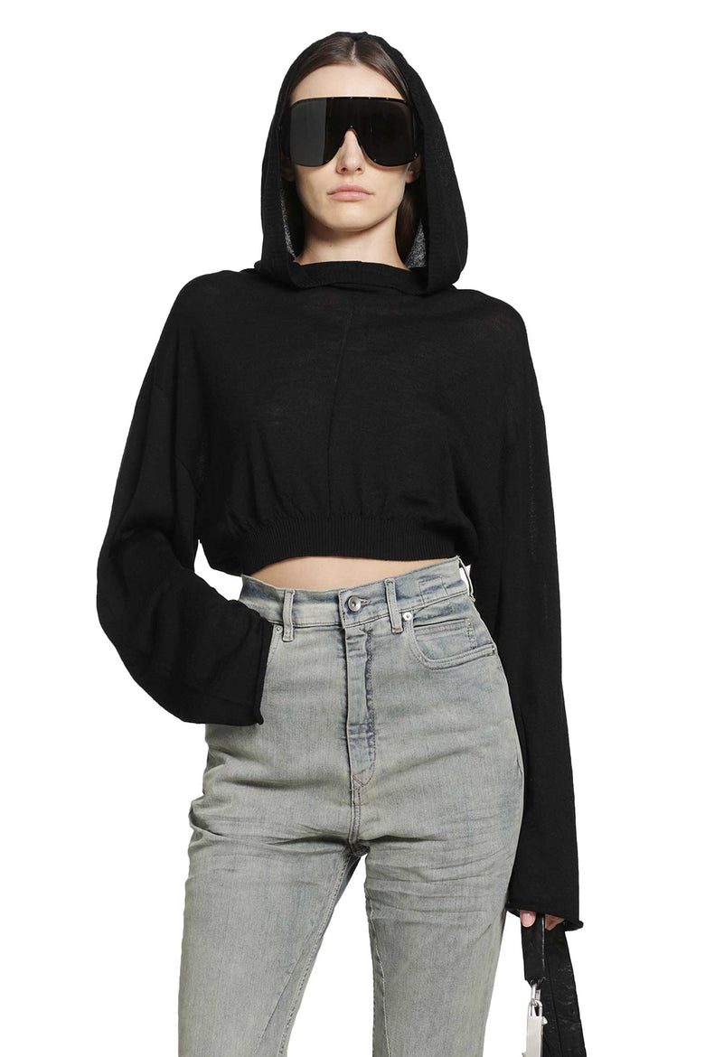 RICK OWENS Tower Cropped Hooded Tunic woman
