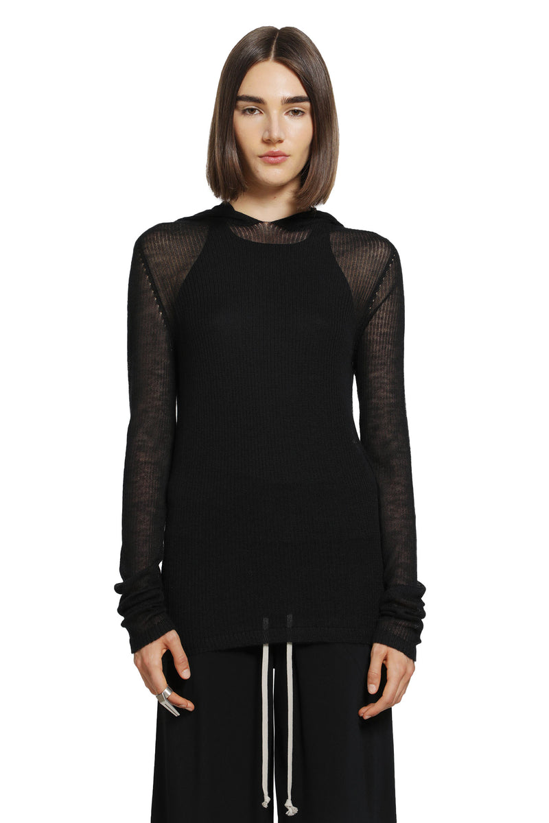 RICK OWENS Tower Hooded LS T woman