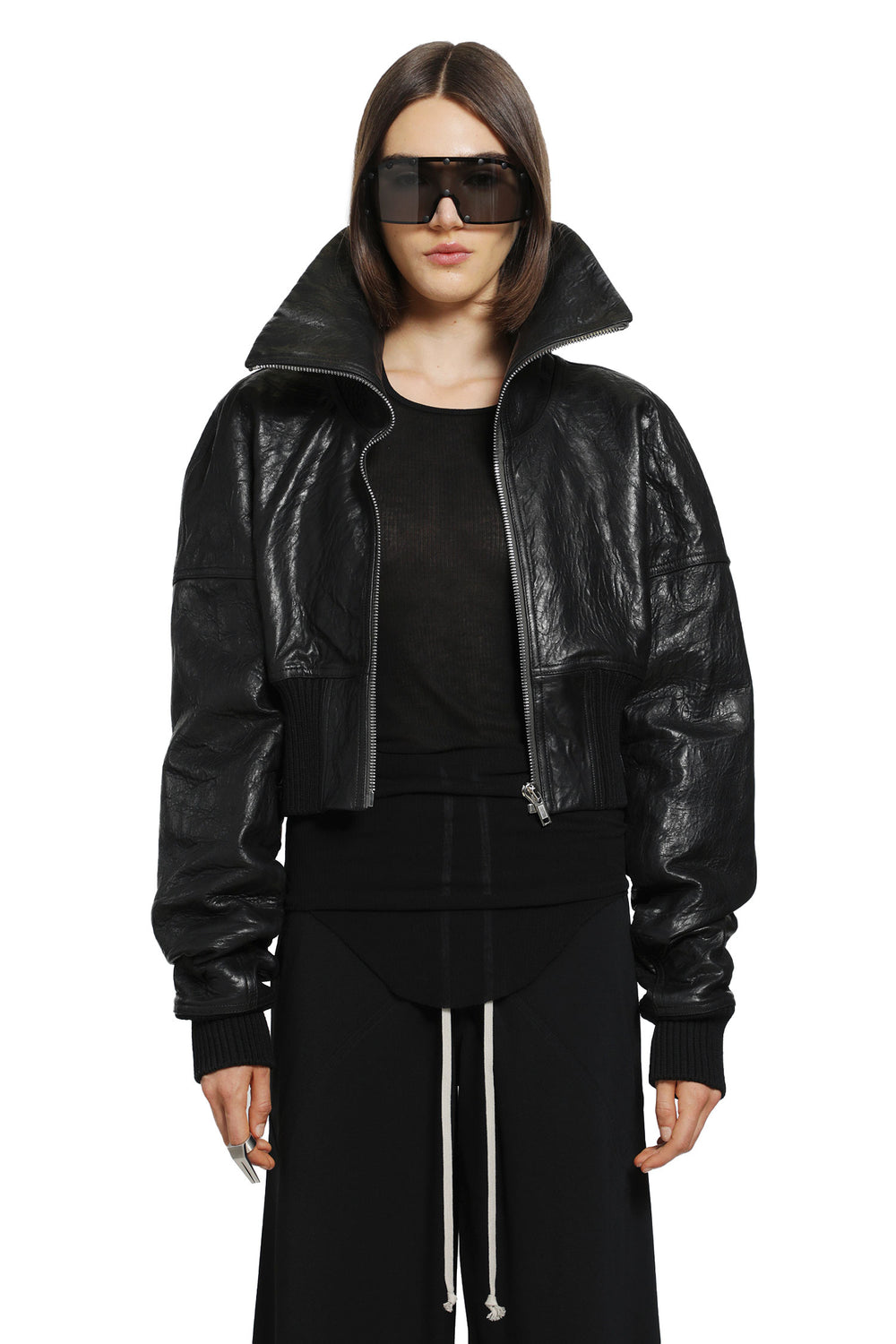 RICK OWENS Tower Dracuflight Cropped Bomber woman