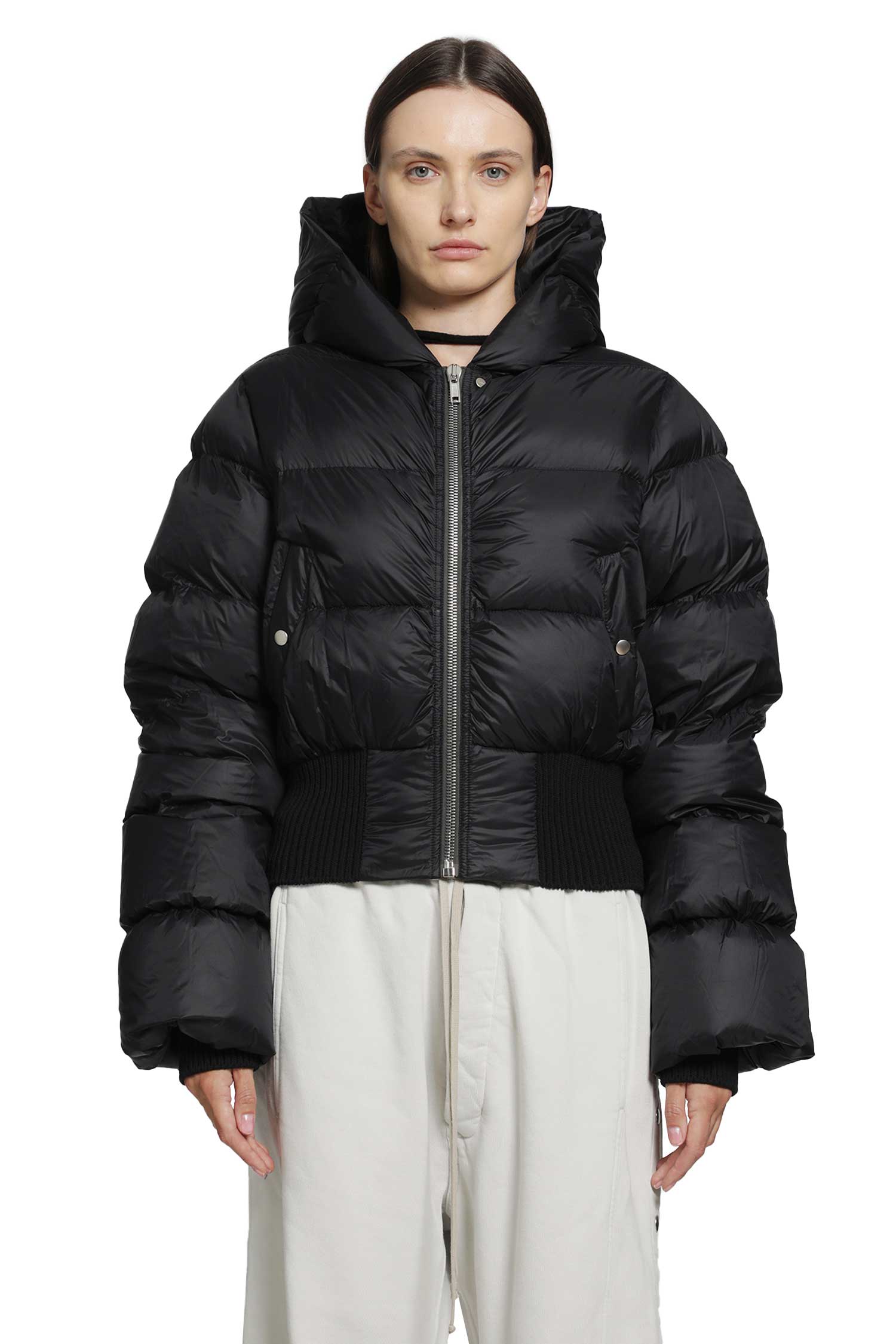 RICK OWENS Tower Cinched Hooded Jacket woman