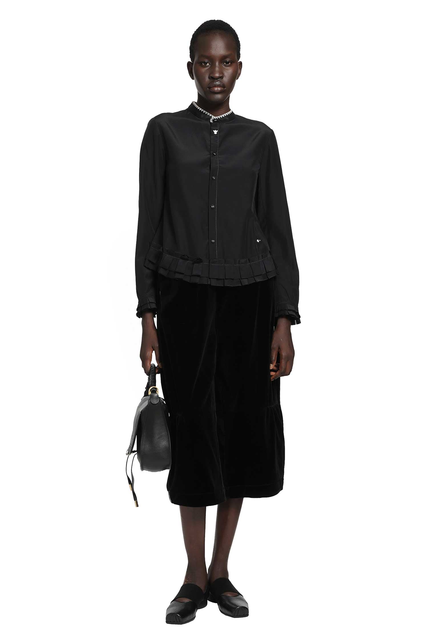 Cropped Velvet Trousers