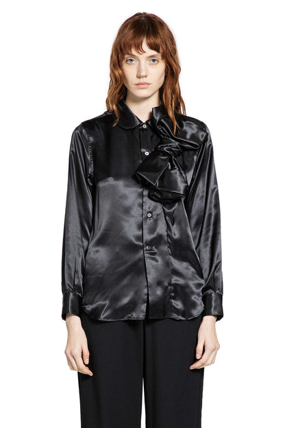 Shiny Satin Bowtie Shirt