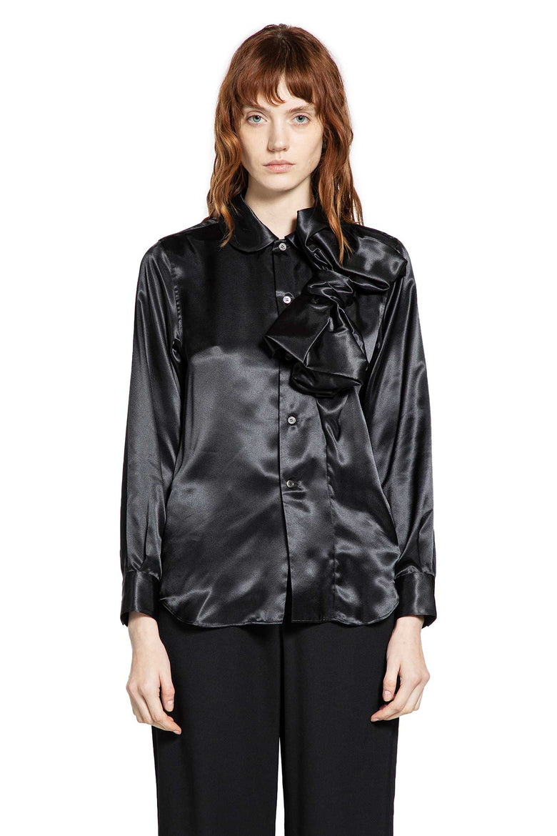 Shiny Satin Bowtie Shirt