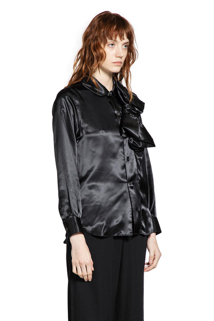 Shiny Satin Bowtie Shirt