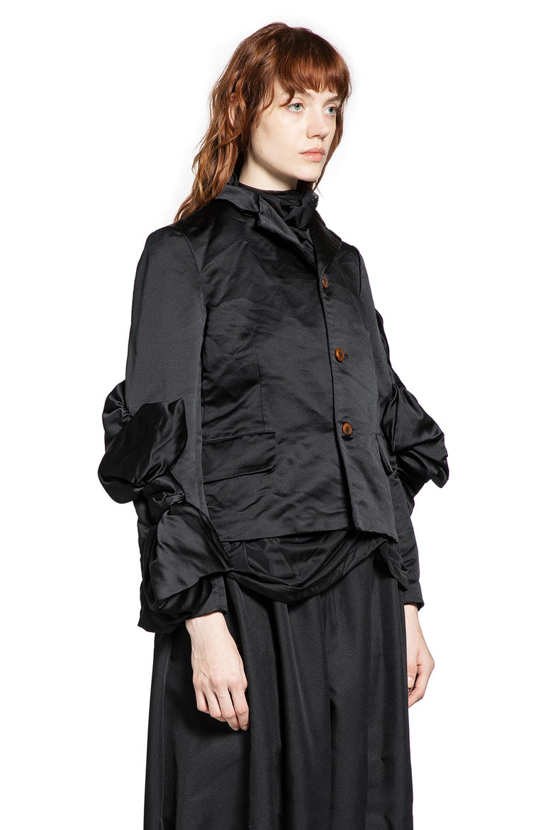 Sculptural Satin Cropped Jacket