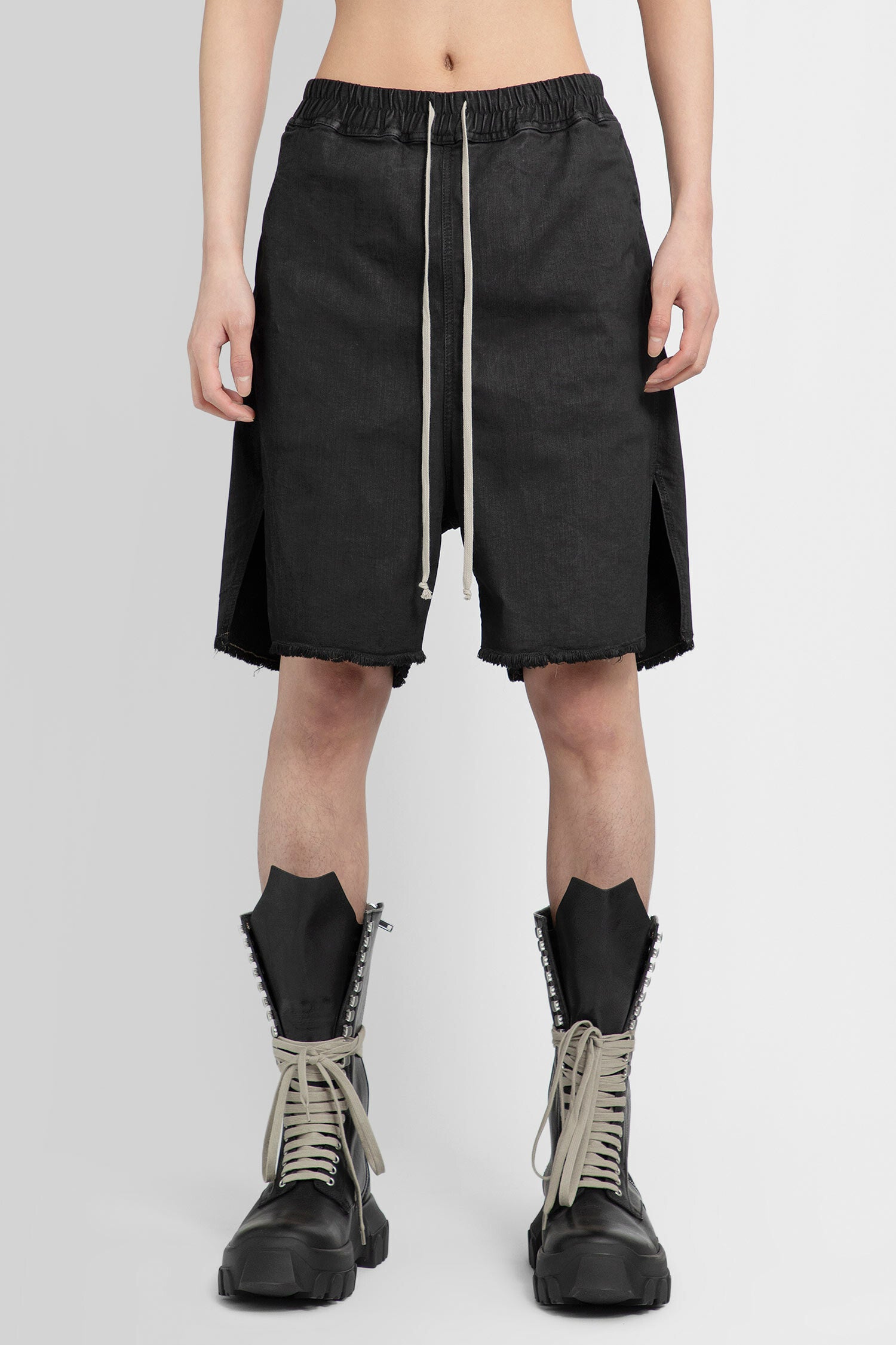 RICK OWENS MAN BLACK SHORTS & SKIRTS