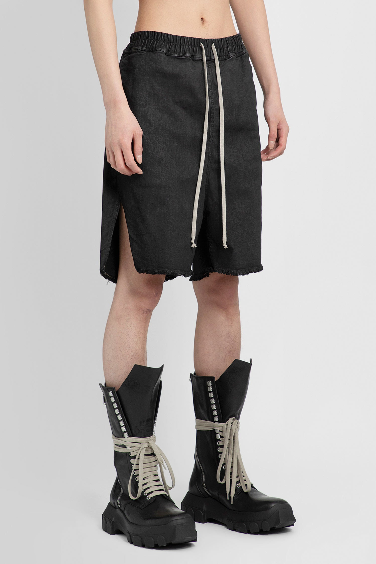 RICK OWENS MAN BLACK SHORTS & SKIRTS