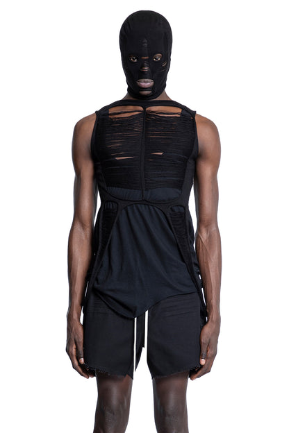 RICK OWENS MAN BLACK T-SHIRTS & TANK TOPS