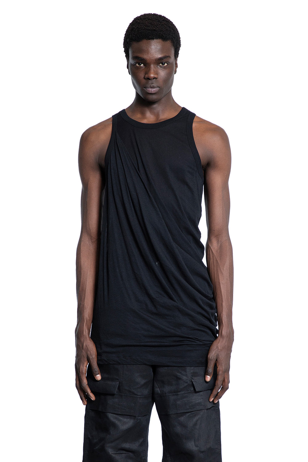 RICK OWENS MAN BLACK T-SHIRTS & TANK TOPS