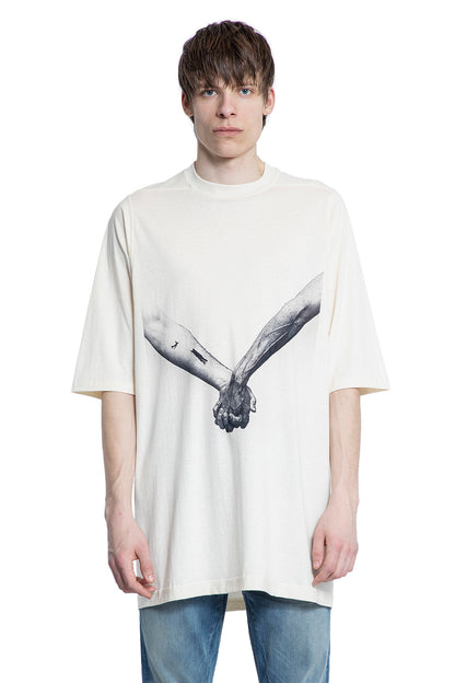 RICK OWENS MAN OFF-WHITE T-SHIRTS & TANK TOPS