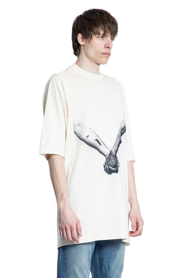 RICK OWENS MAN OFF-WHITE T-SHIRTS & TANK TOPS