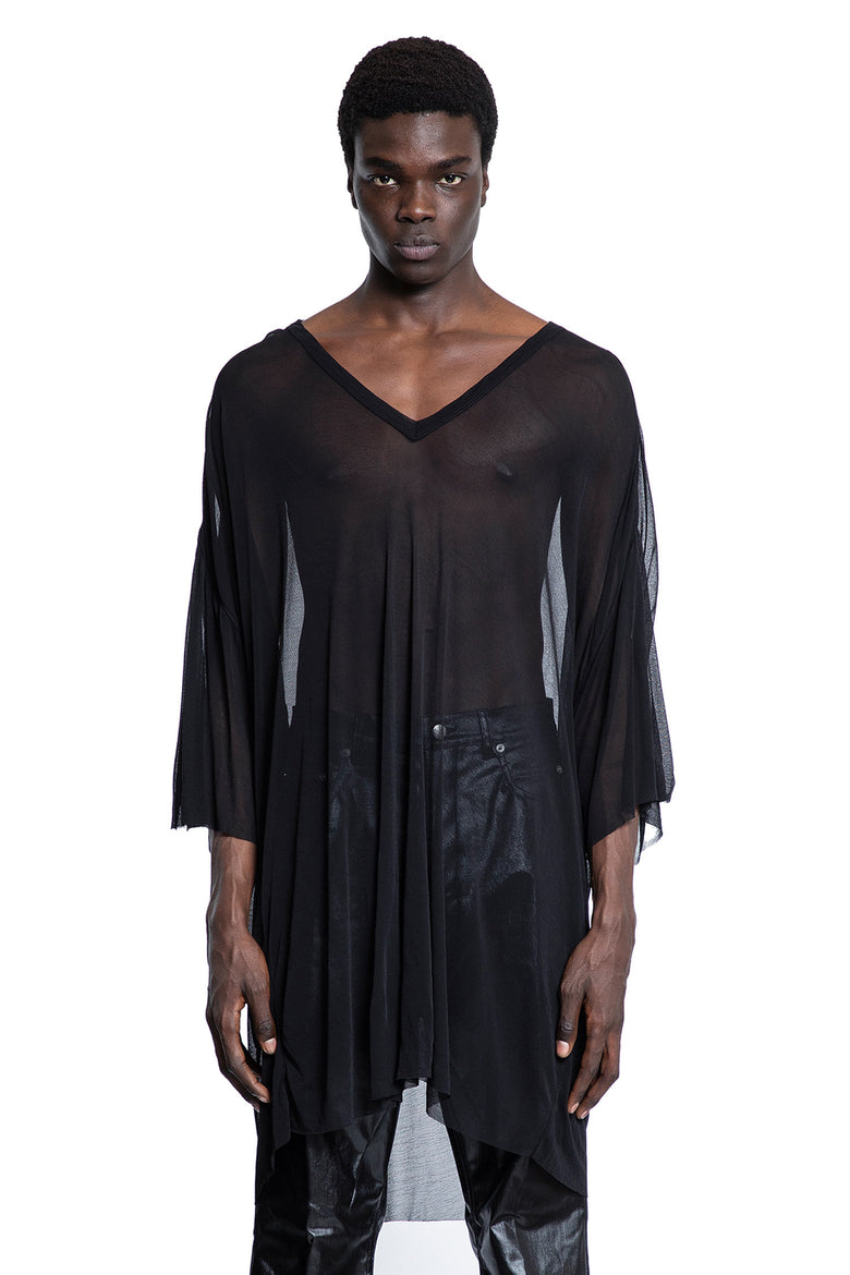 RICK OWENS MAN BLACK T-SHIRTS & TANK TOPS