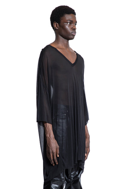 RICK OWENS MAN BLACK T-SHIRTS & TANK TOPS