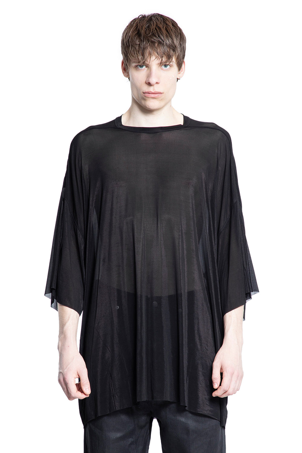 RICK OWENS MAN BLACK T-SHIRTS & TANK TOPS