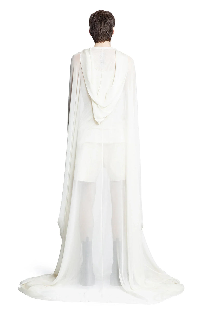 RICK OWENS Hollywood Hooded Kaftan in Silk Chiffon man