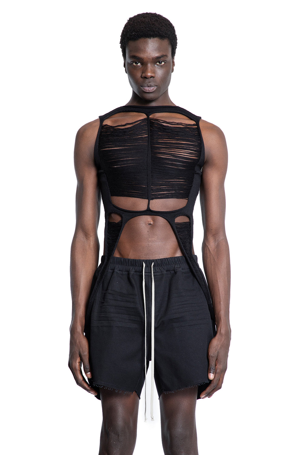 RICK OWENS MAN BLACK T-SHIRTS & TANK TOPS