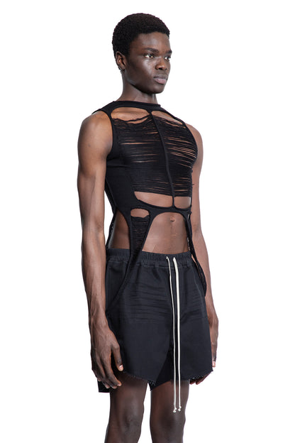 RICK OWENS MAN BLACK T-SHIRTS & TANK TOPS