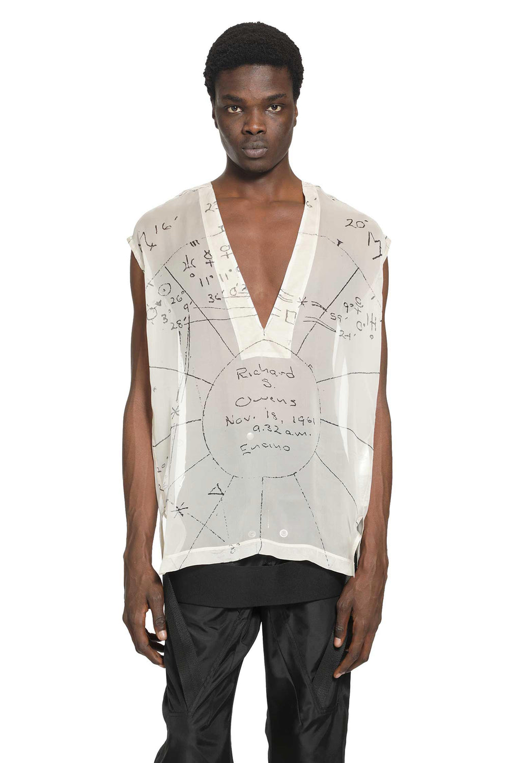 RICK OWENS Flightsuit Silk Top man