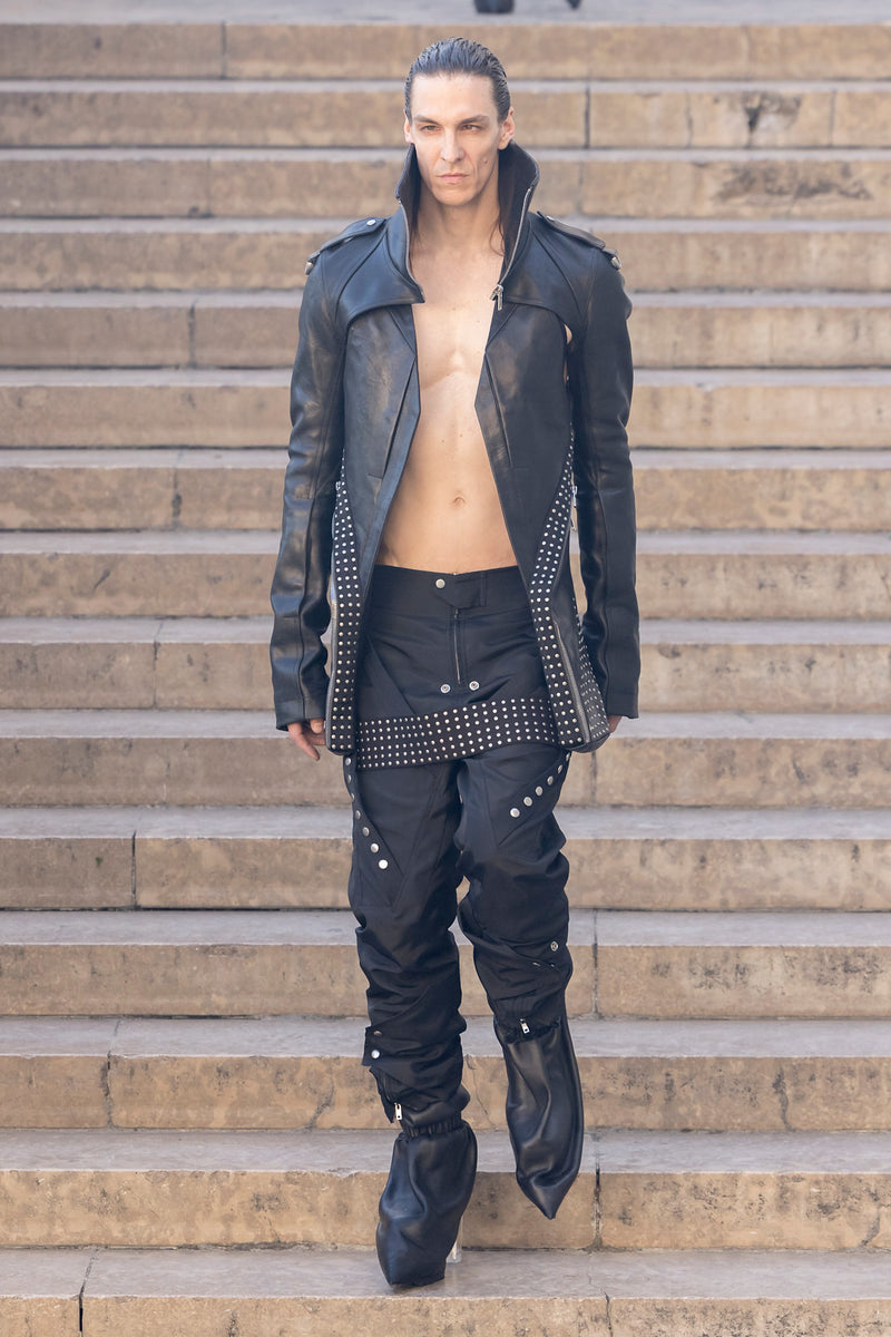 RICK OWENS Temple Mega Strap Moto Pants man
