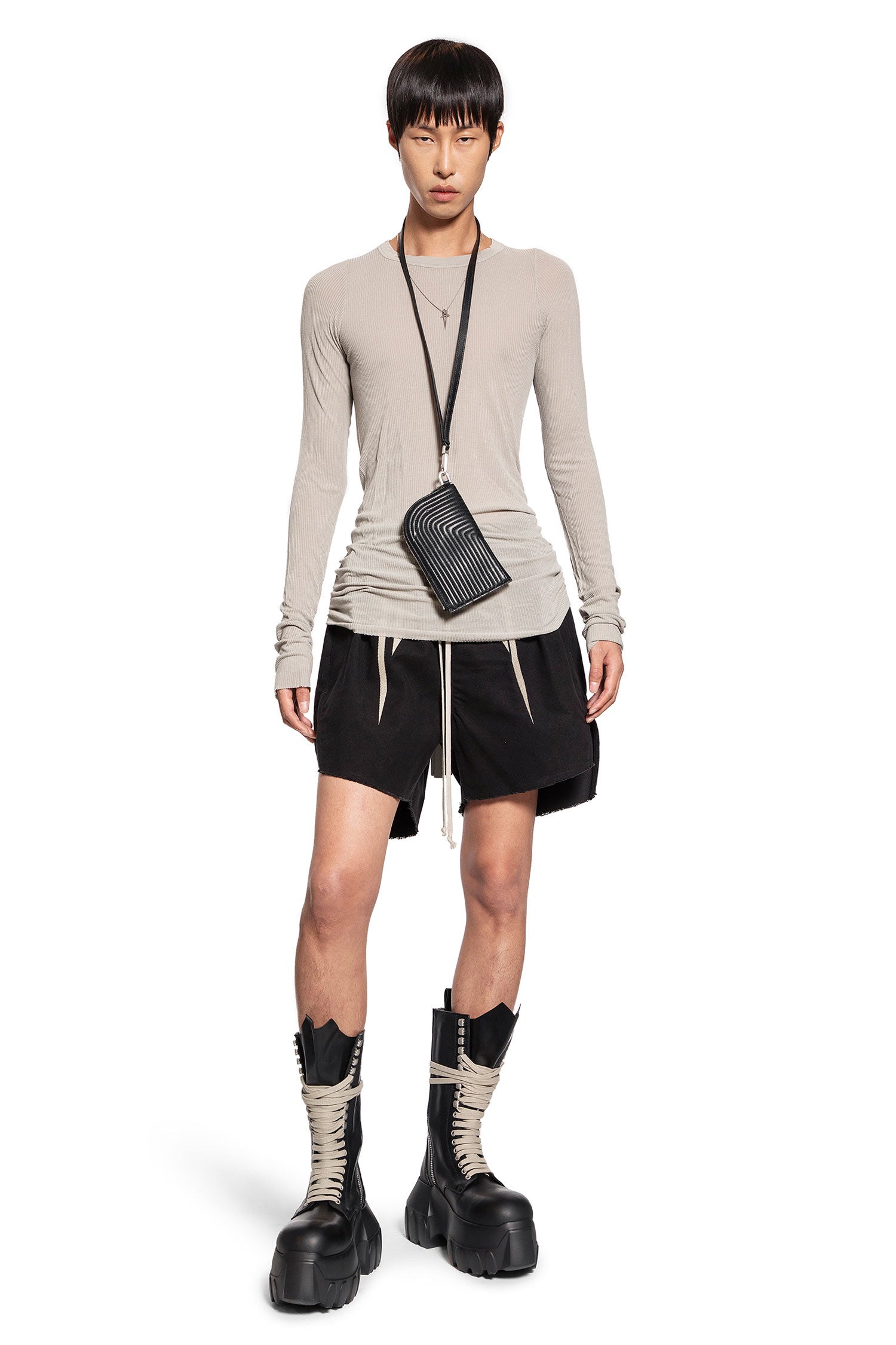 RICK OWENS MAN BLACK SHORTS & SKIRTS