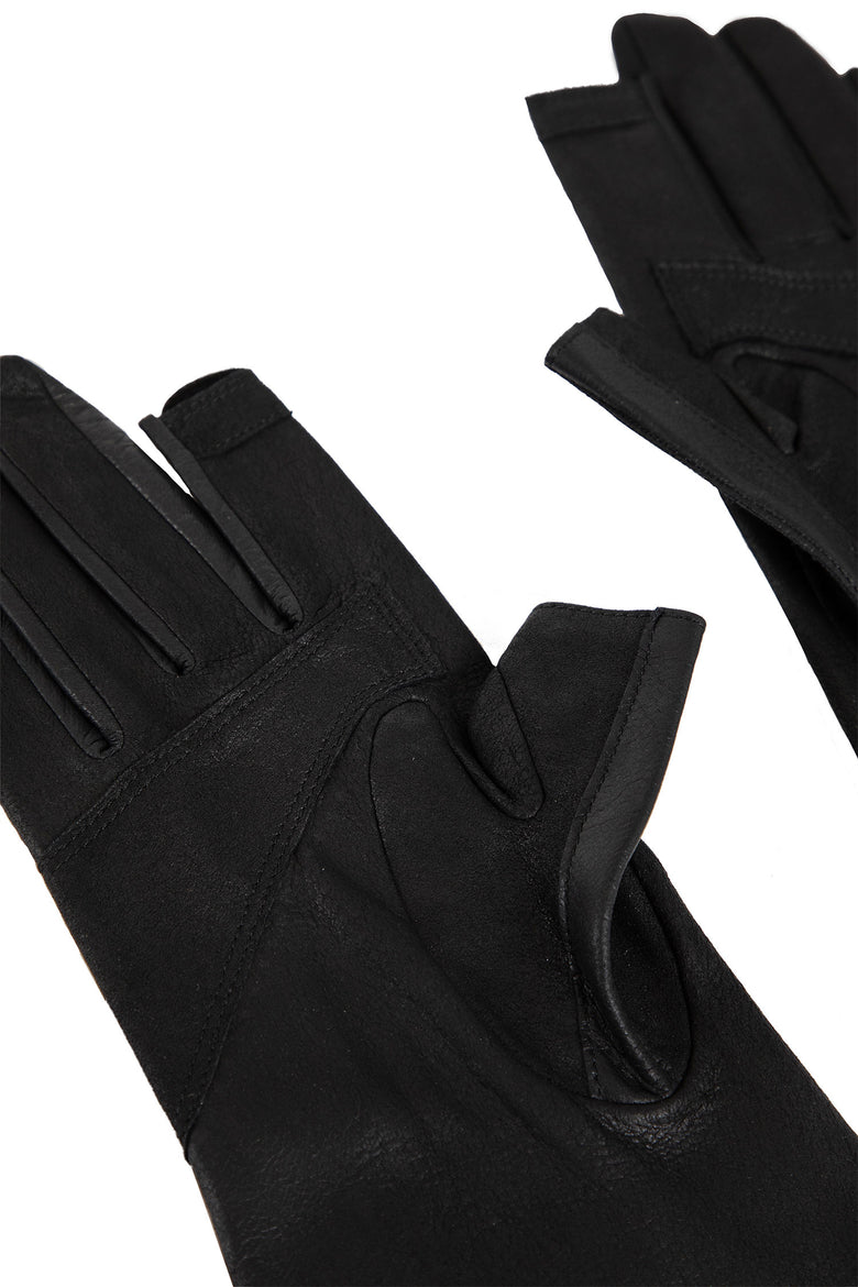 RICK OWENS UNISEX BLACK GLOVES