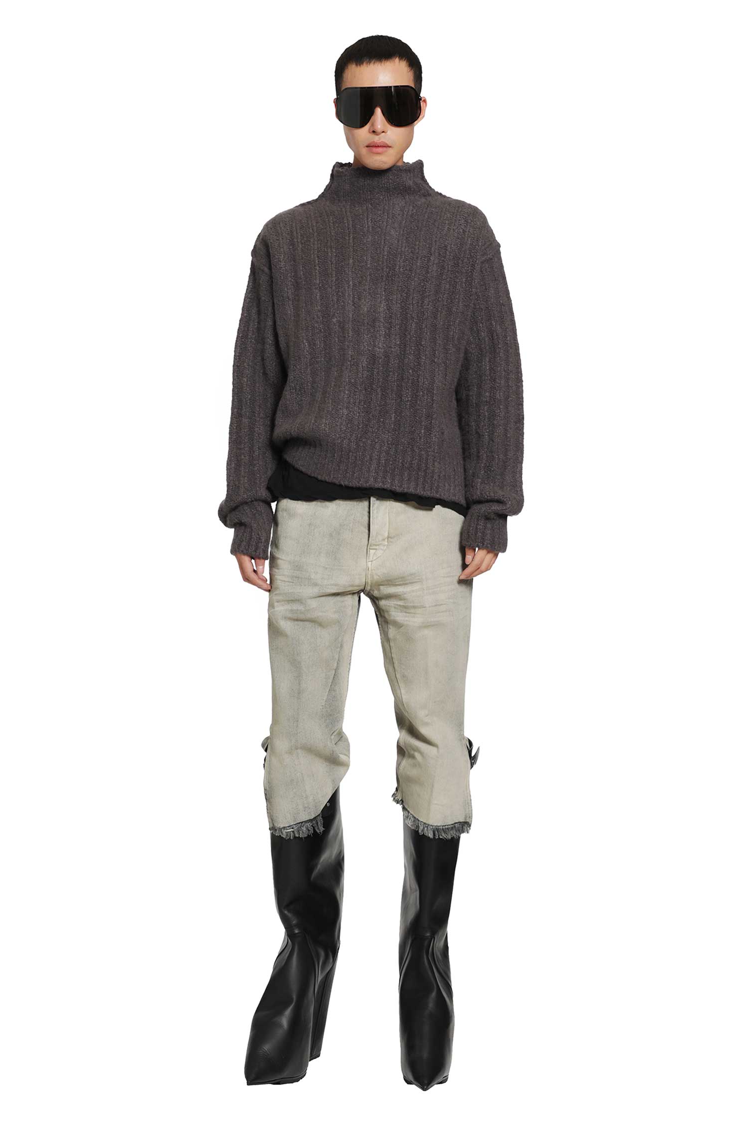 RICK OWENS Tower Turtle in Rib Silk Cashmere man
