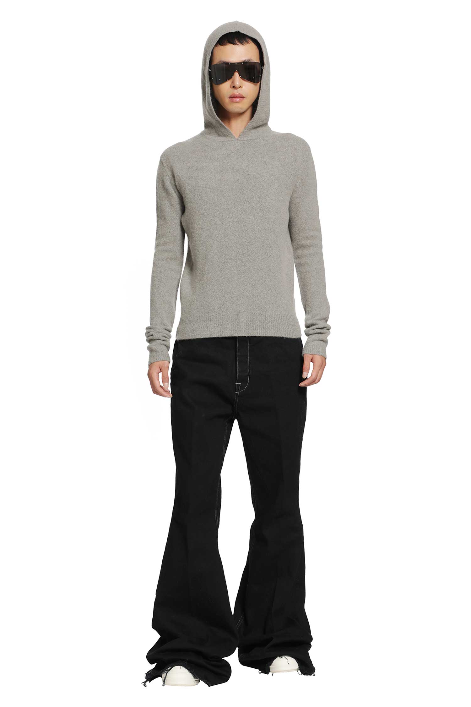 RICK OWENS Tower Hooded Pulll in Felt Cashmere man