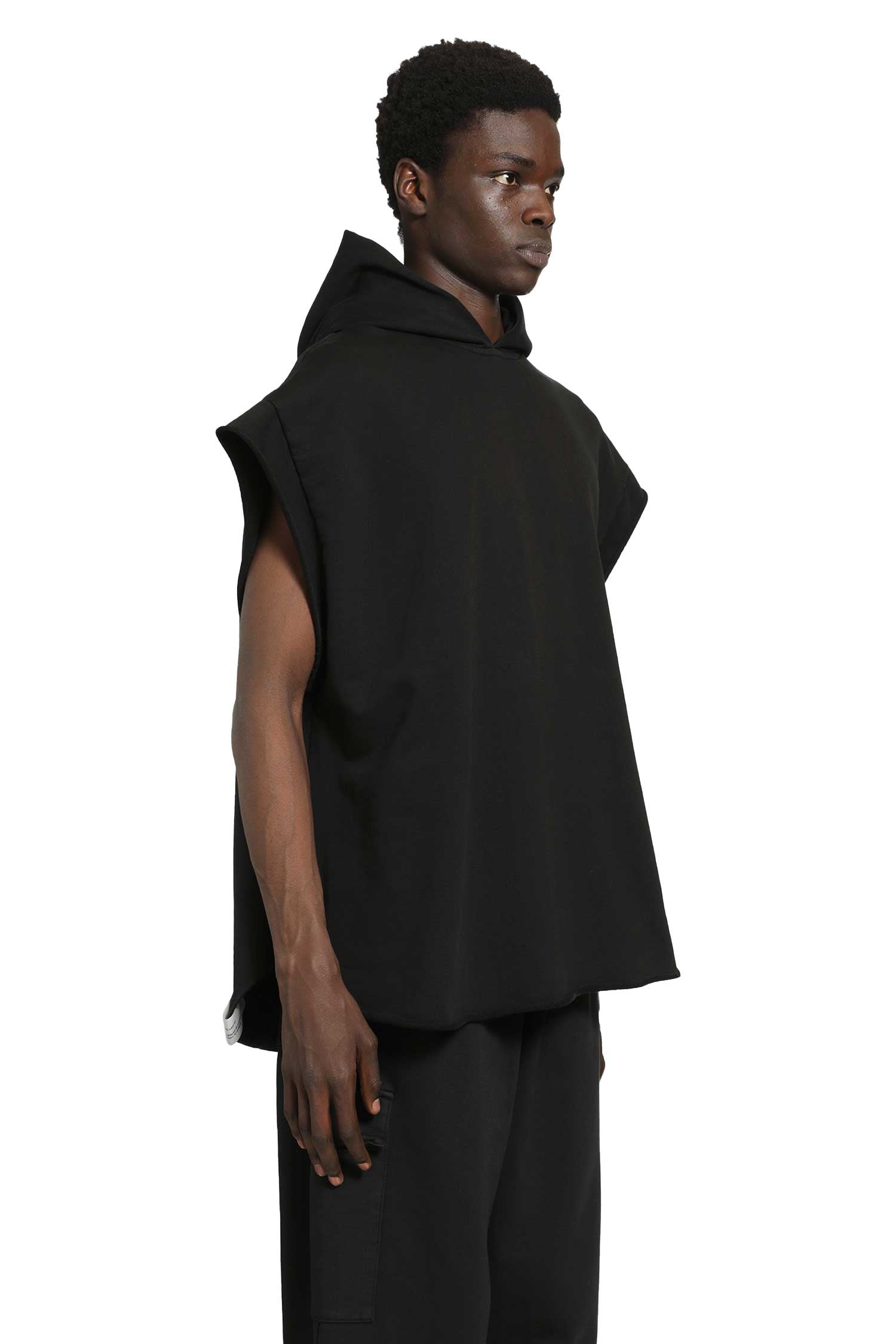 Cotton Jersey Sleeveless Hoodie