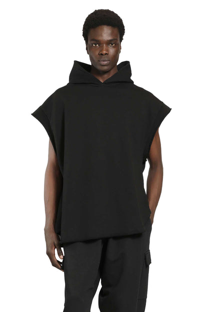 Cotton Jersey Sleeveless Hoodie