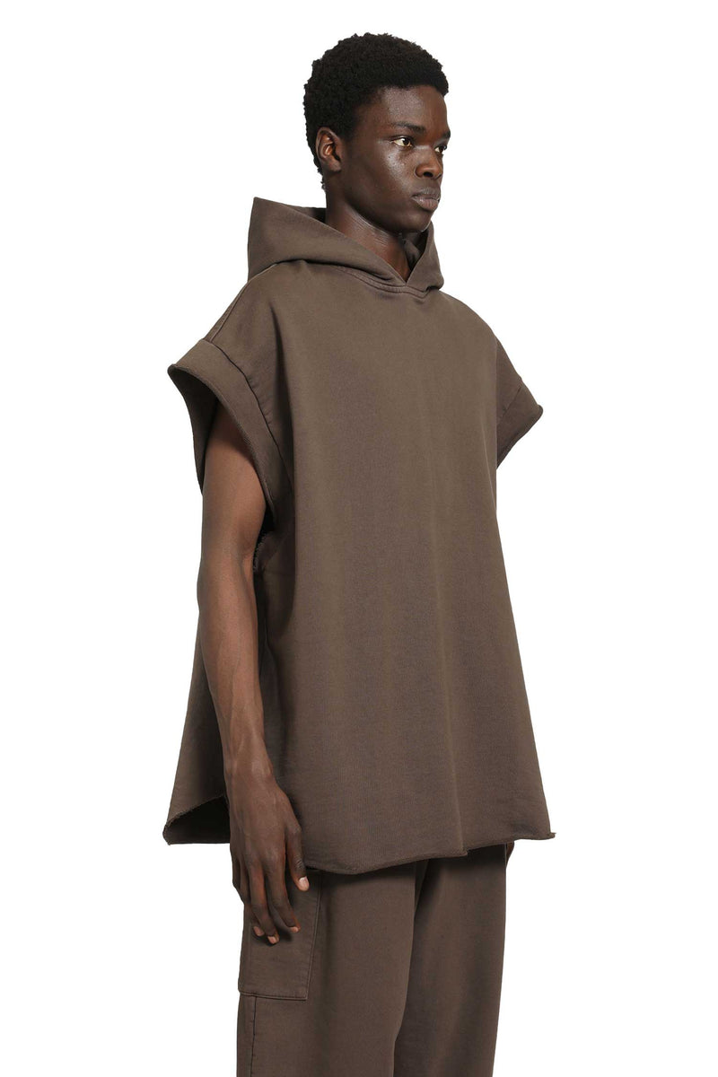 ROADLESS Cotton Jersey Sleeveless Hoodir man