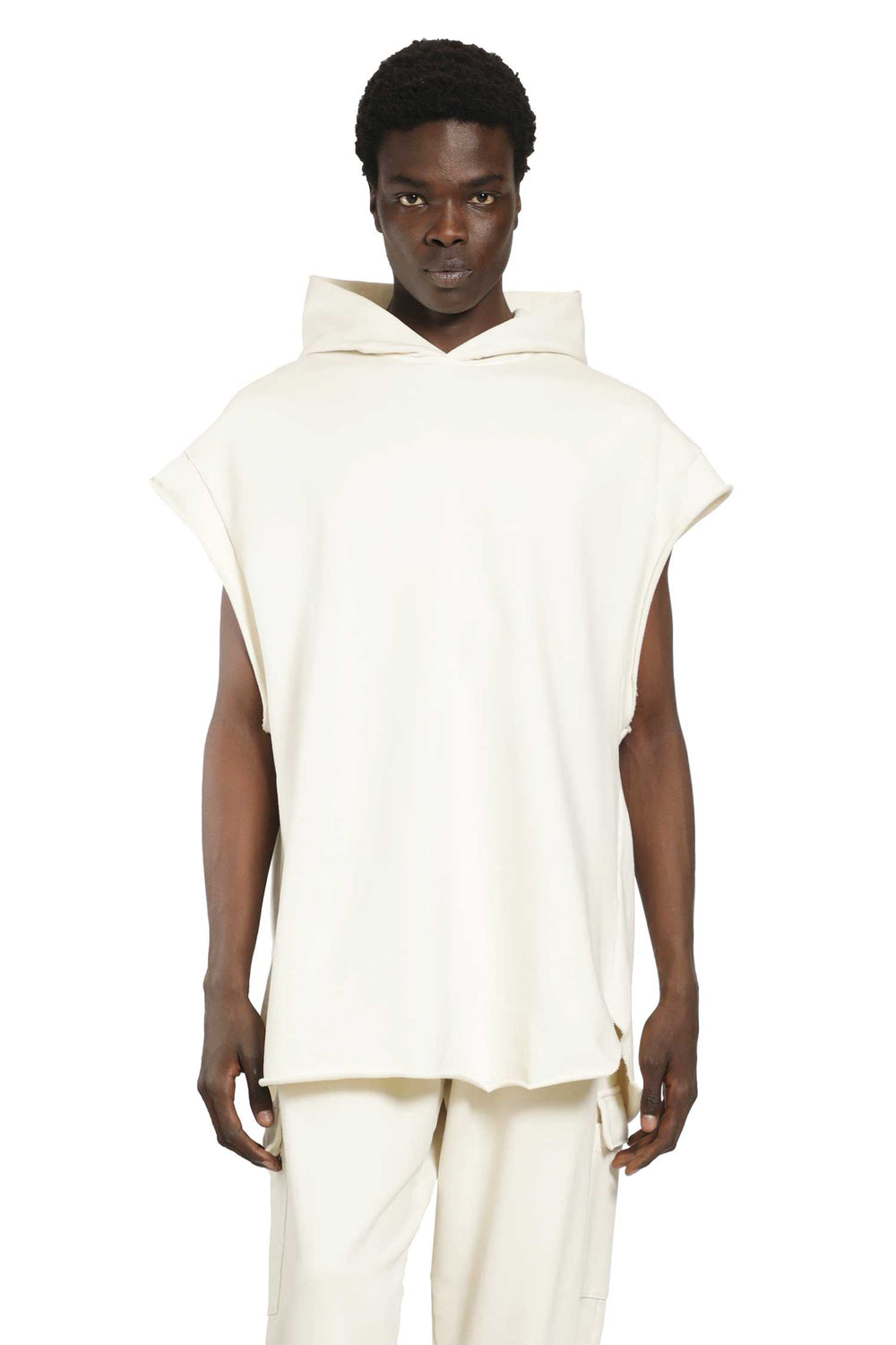 ROADLESS Cotton Jersey Sleeveless Hoodie man
