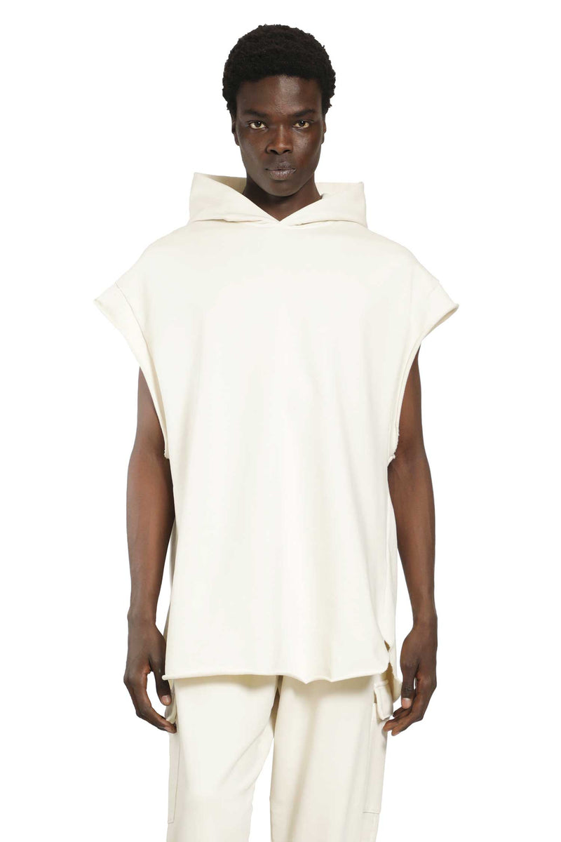 ROADLESS Cotton Jersey Sleeveless Hoodie man