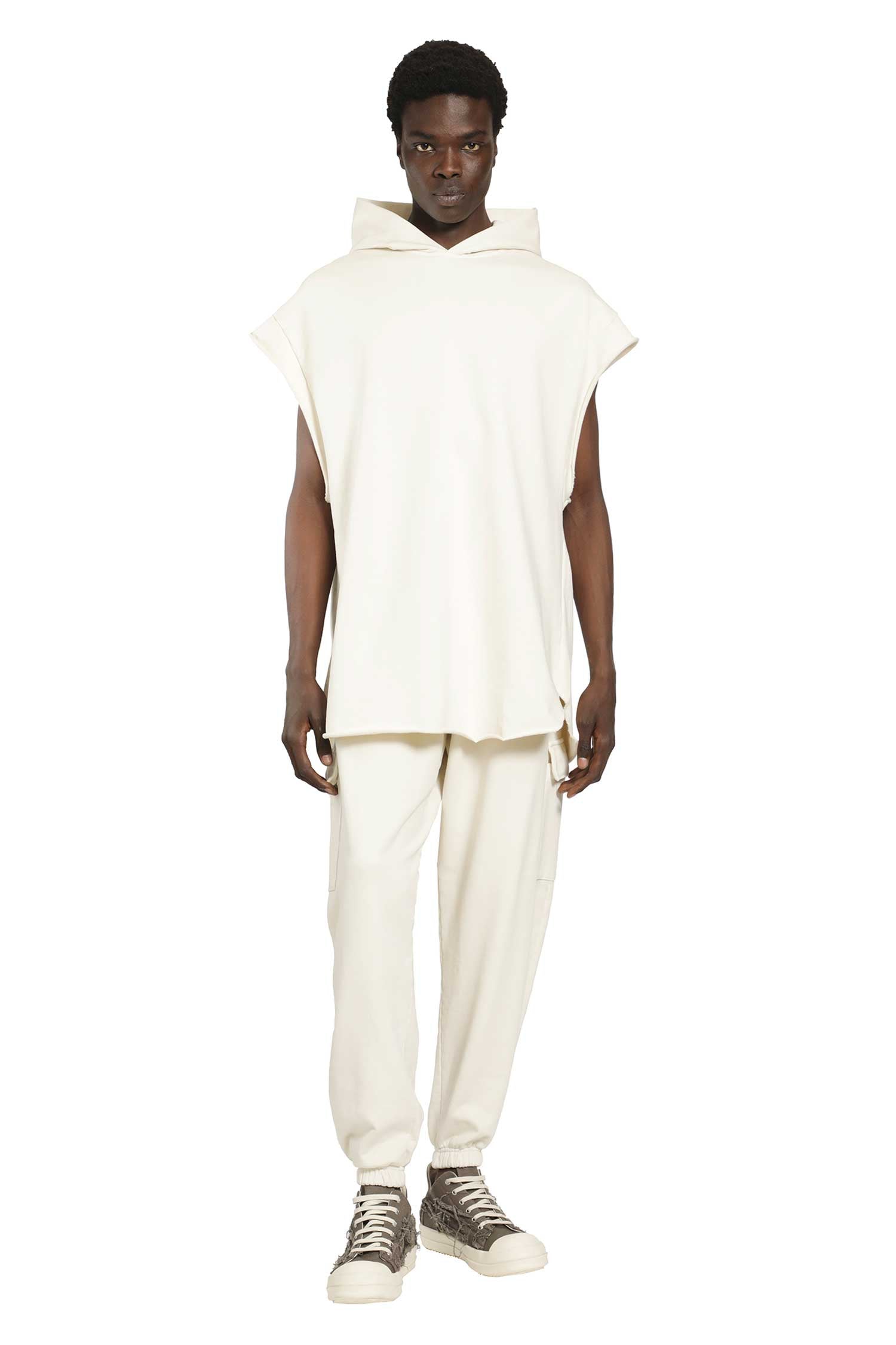 ROADLESS Cotton Jersey Sleeveless Hoodie man