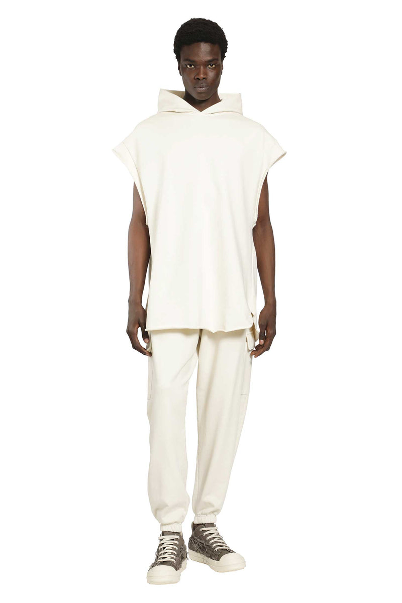 ROADLESS Cotton Jersey Sleeveless Hoodie man