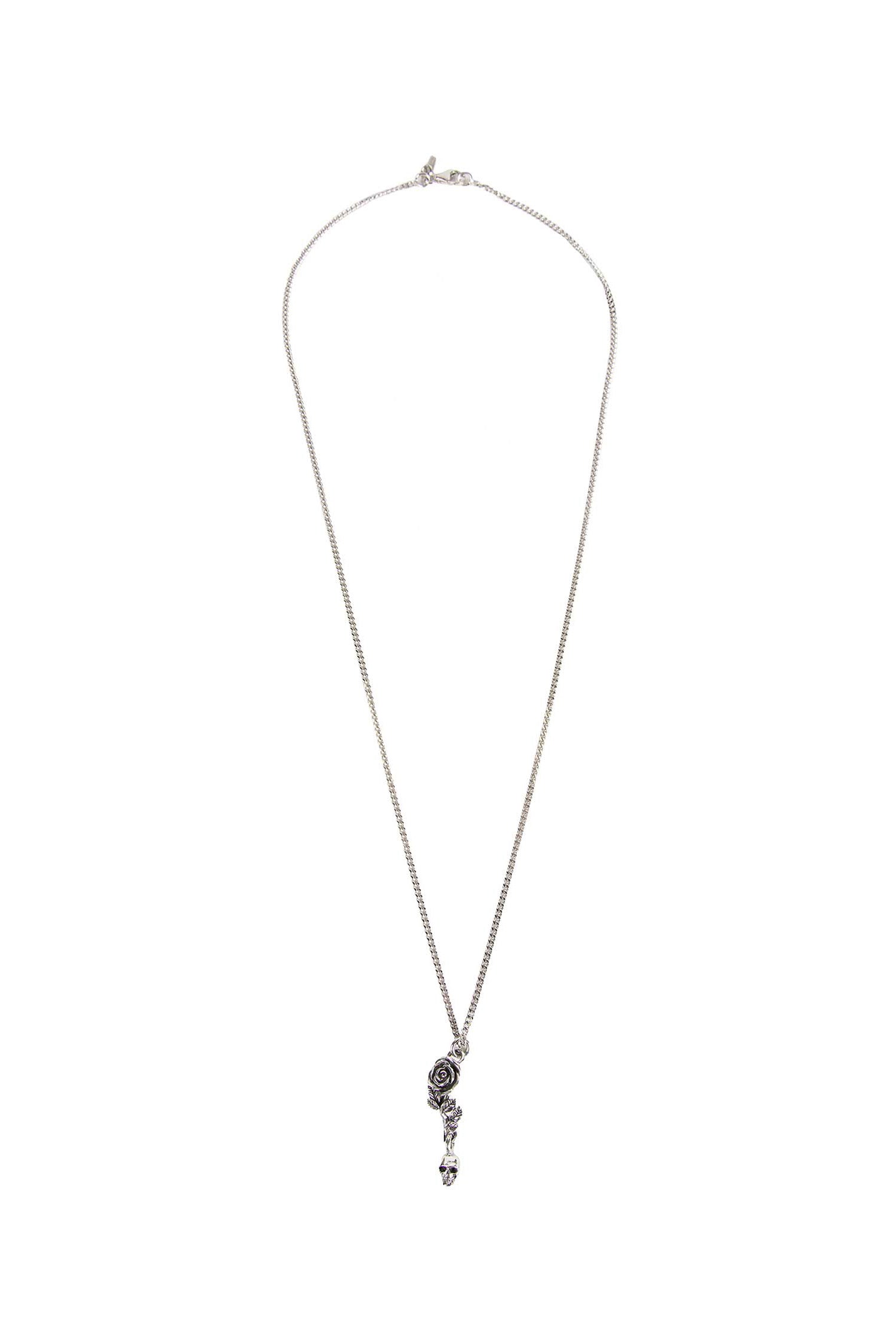 Rose and Skull Pendant Necklace