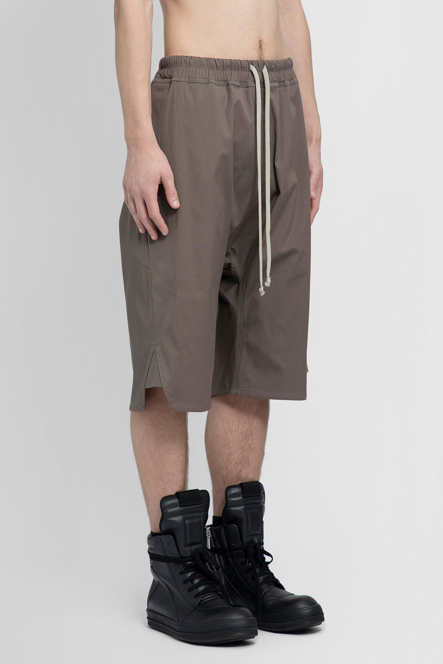 RICK OWENS RICK OWENS MAN GREY SHORTS & SKIRTS man