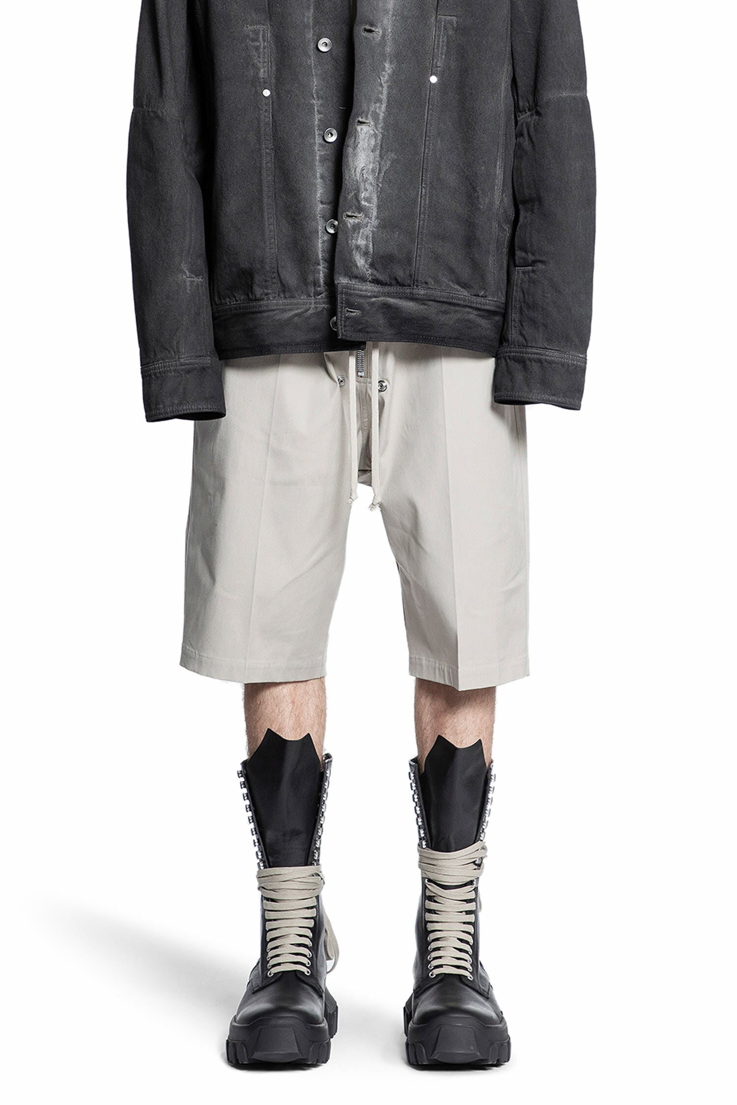 RICK OWENS MAN GREY SHORTS & SKIRTS