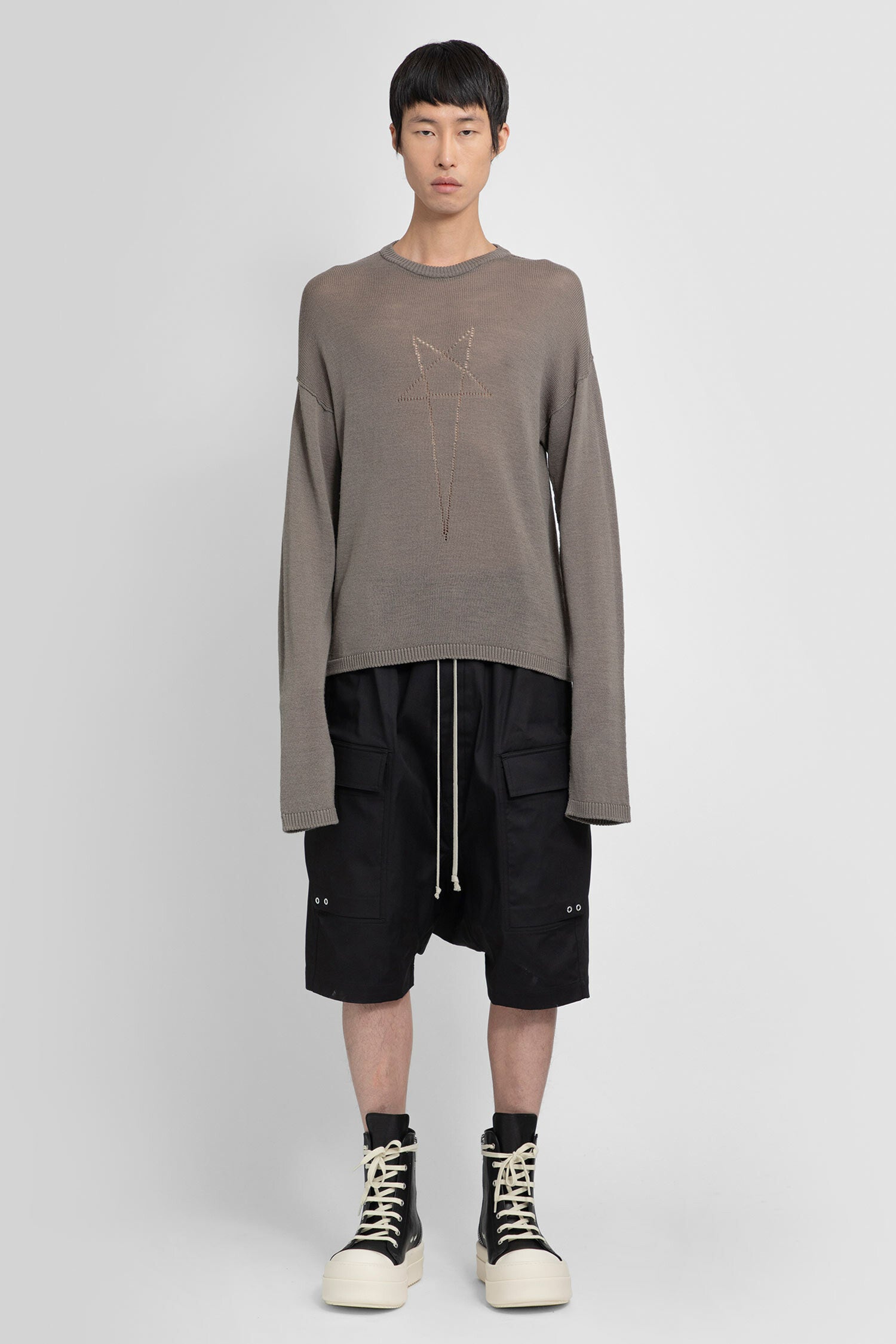 RICK OWENS MAN BLACK SHORTS & SKIRTS