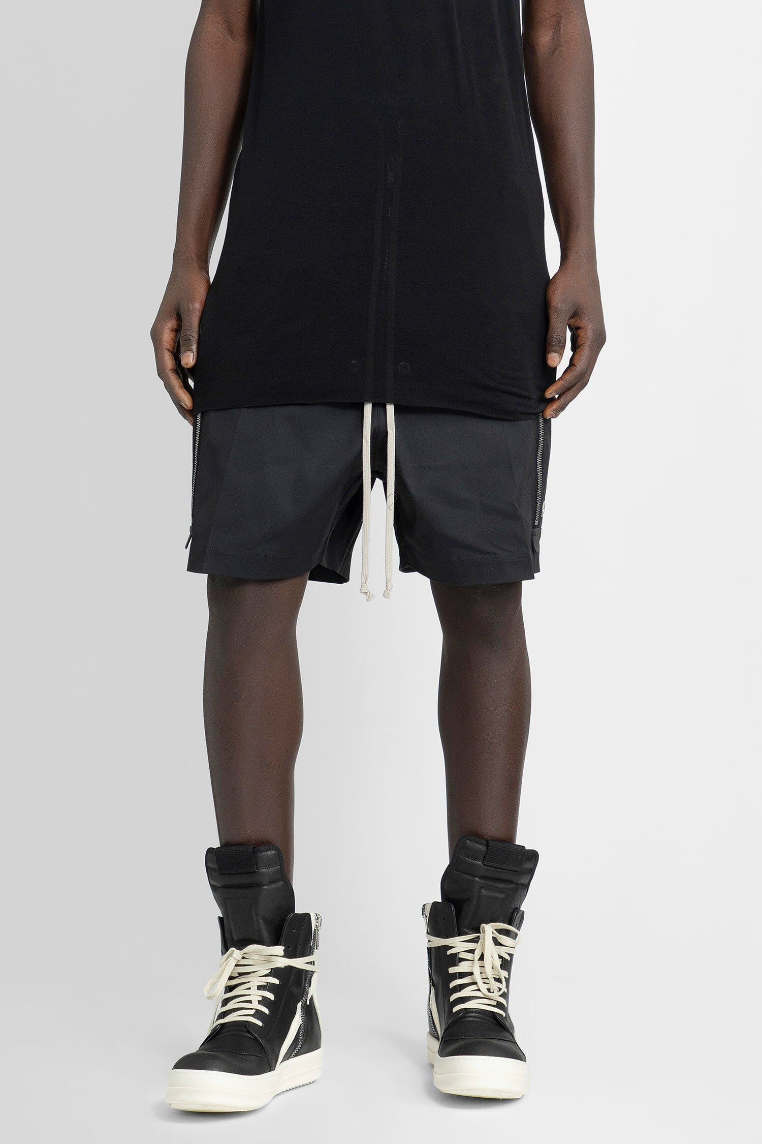 RICK OWENS MAN BLACK SHORTS & SKIRTS