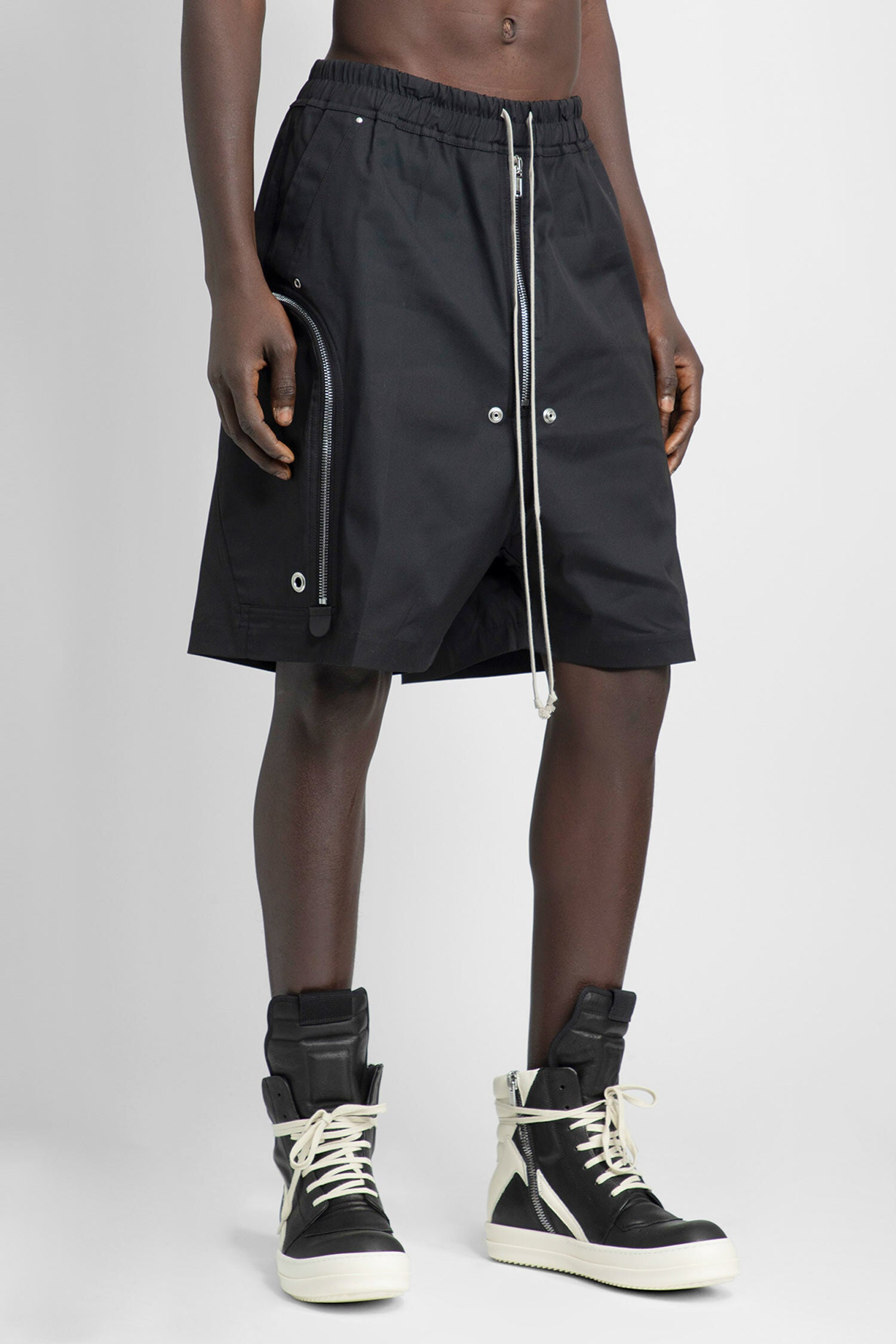 RICK OWENS MAN BLACK SHORTS & SKIRTS