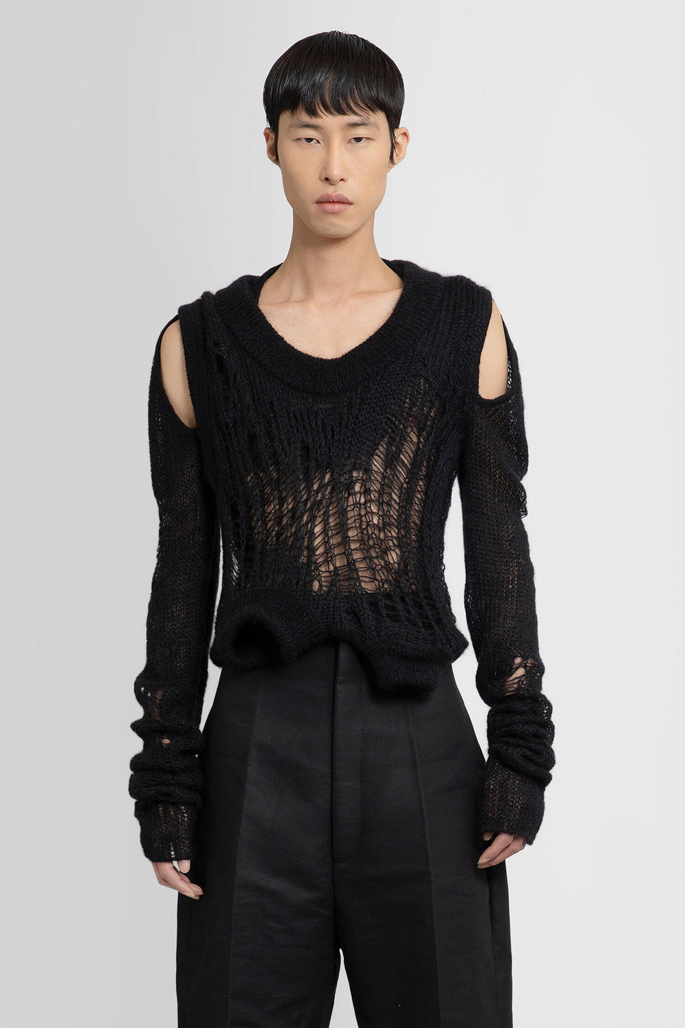 RICK OWENS MAN BLACK KNITWEAR