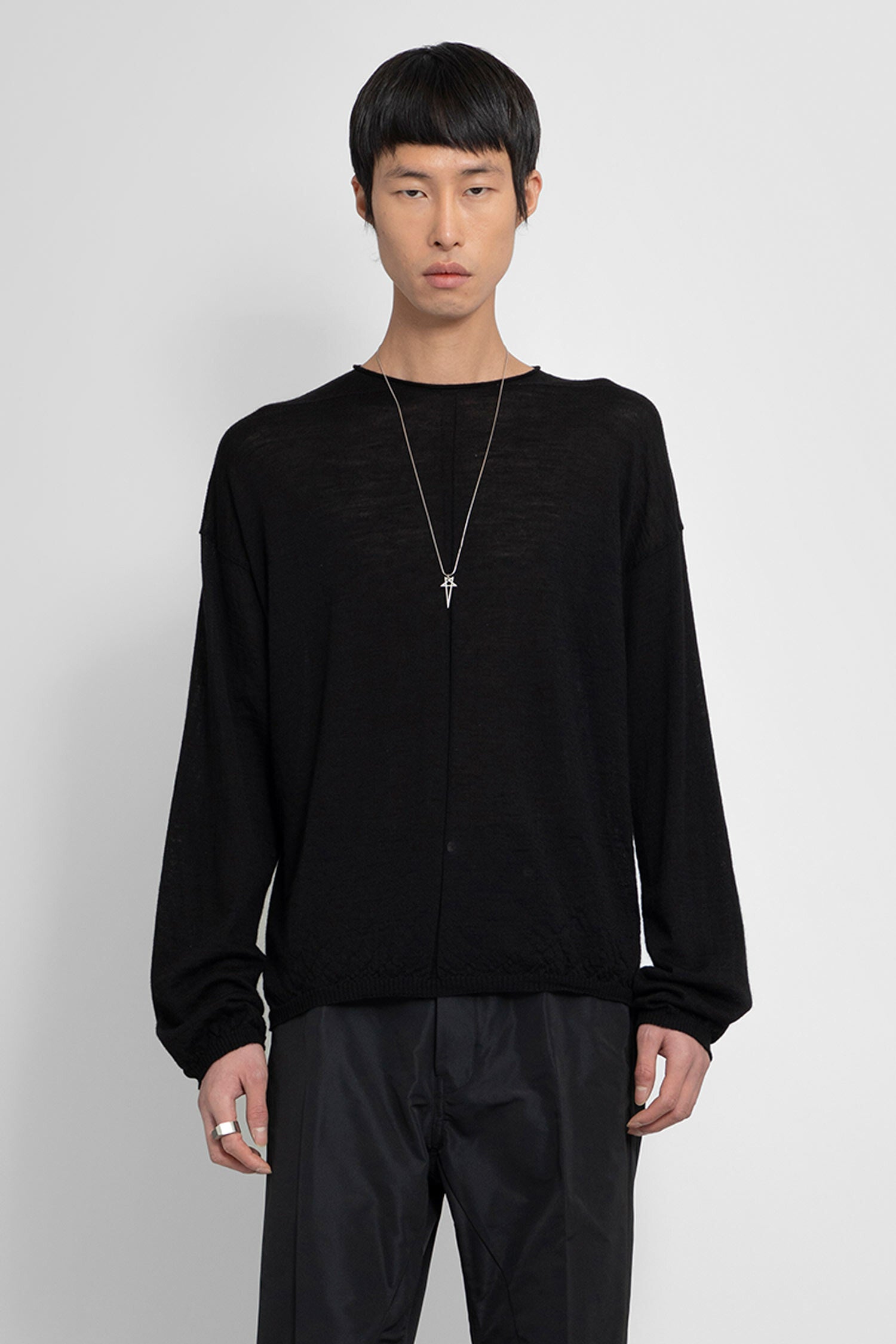 RICK OWENS MAN BLACK KNITWEAR